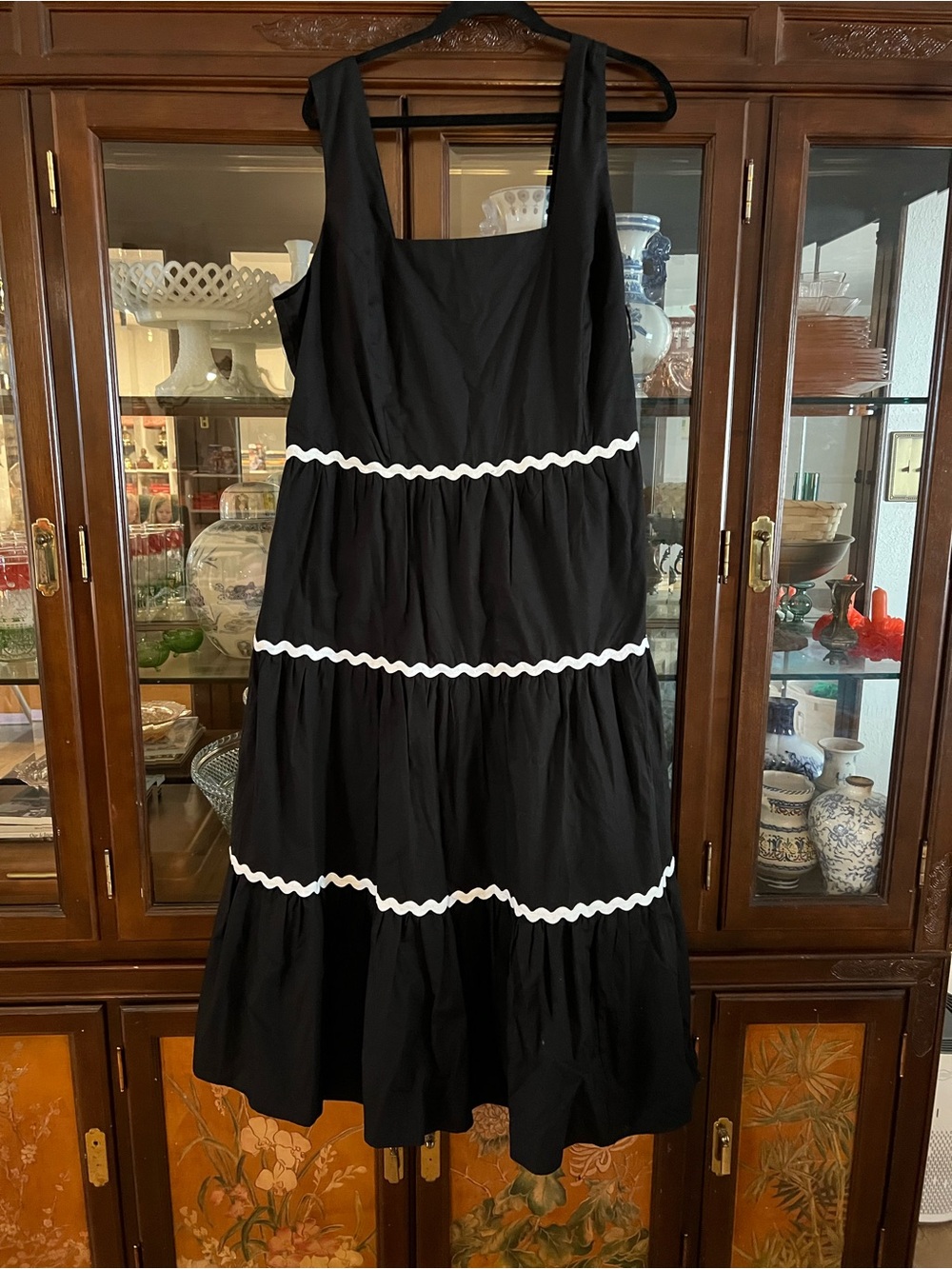 NWT Cece black tiered maxi dress size 1X